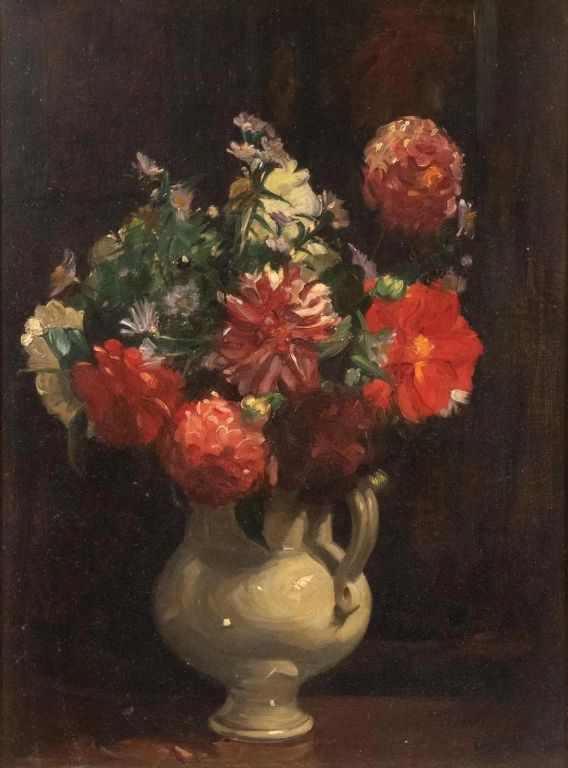Edmund Tarbell - Peonie in un vaso Celadon